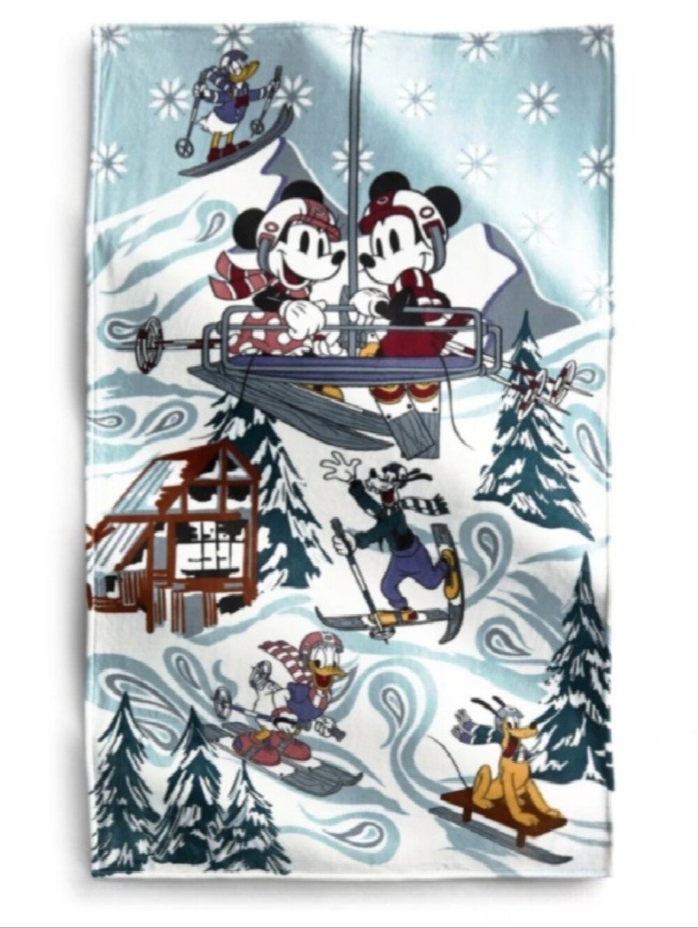 Vera Bradley Light Blue Mickey & Friends Ski Slope Blanket-NWT